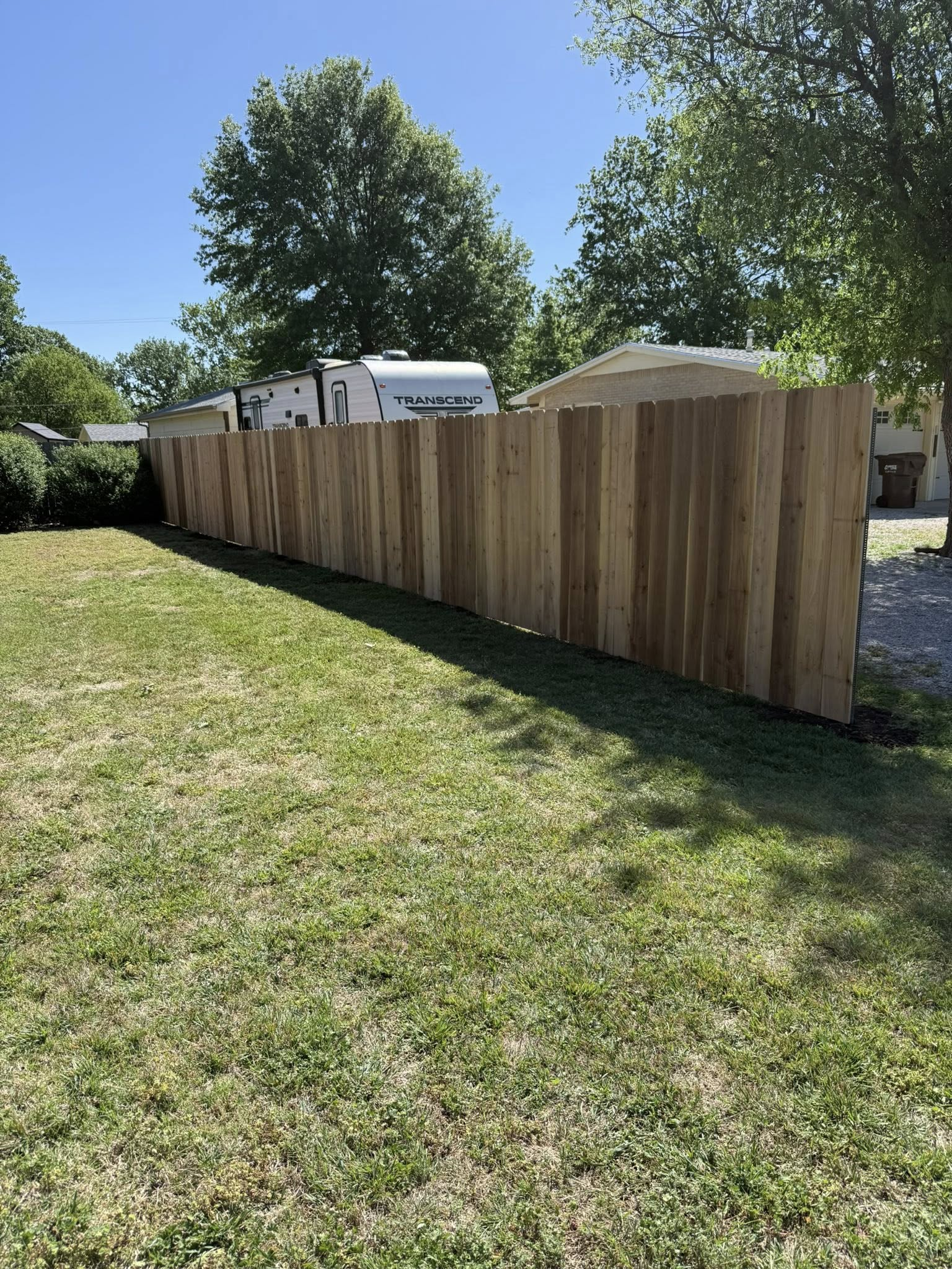 Finished cedar fence